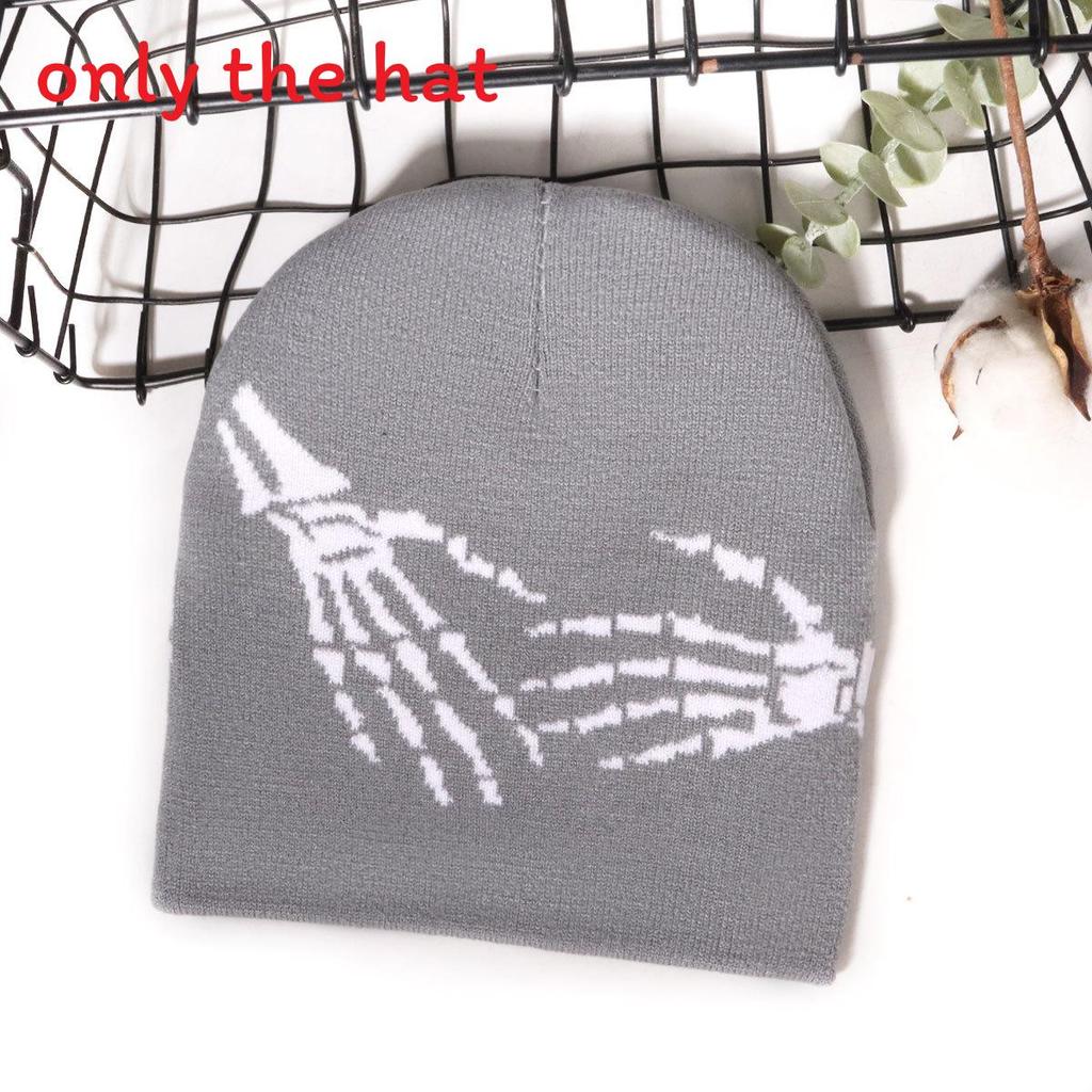 Urban Fashion Skull Hand Knit Hat Without Brim With Thermal Acrylic For Teens And Adults