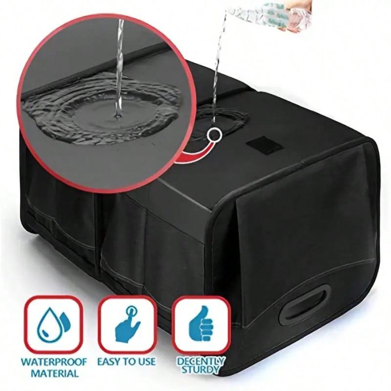 Heavy-Duty Car Trunk Storage Box, Foldable Design With Multiple Compartments - Reinforced Handle Storage Box