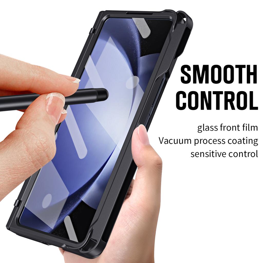 Invisible Stand for Samsung Galaxy Z Fold 6 5 4 3 Case Pen Slot Stylus Glass Film Screen Hinge Protection Cover Stand Holder