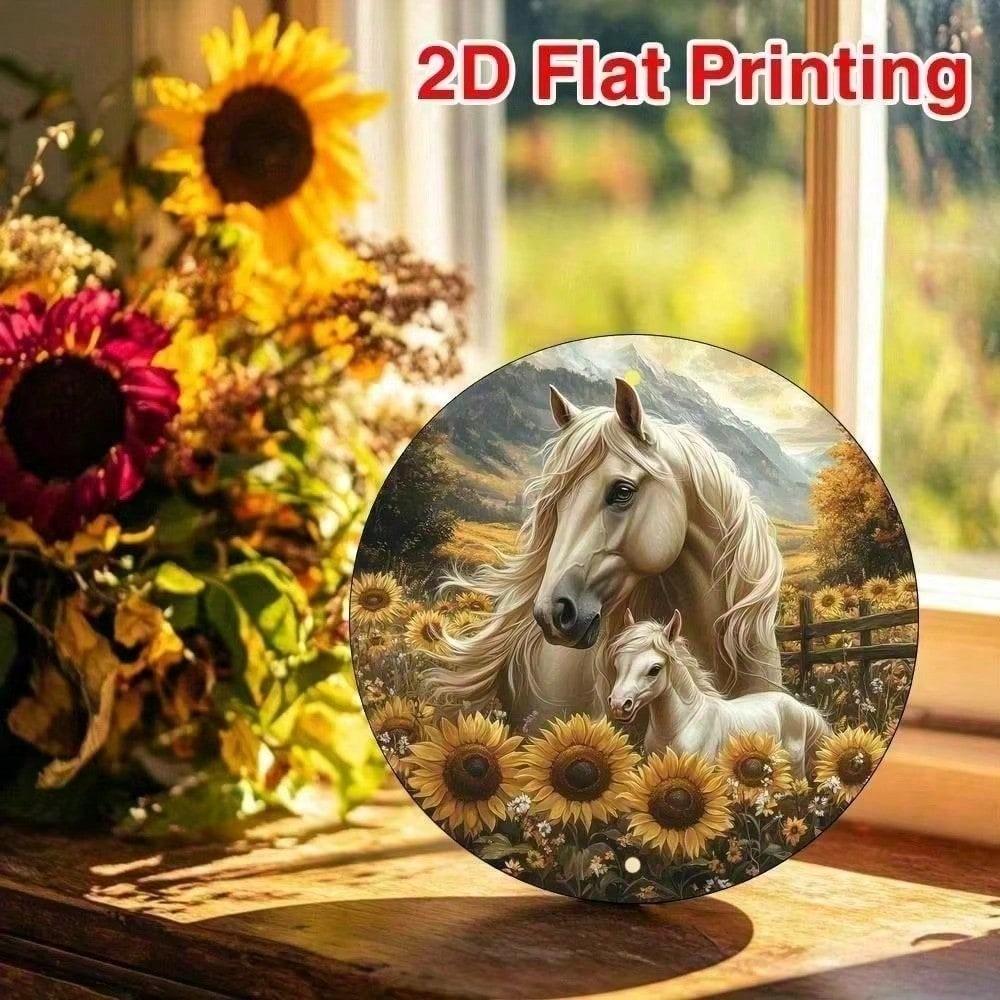 Tin Sign Horse Wall Art Black Farmhouse Bathroom Decor Metal Sculpture