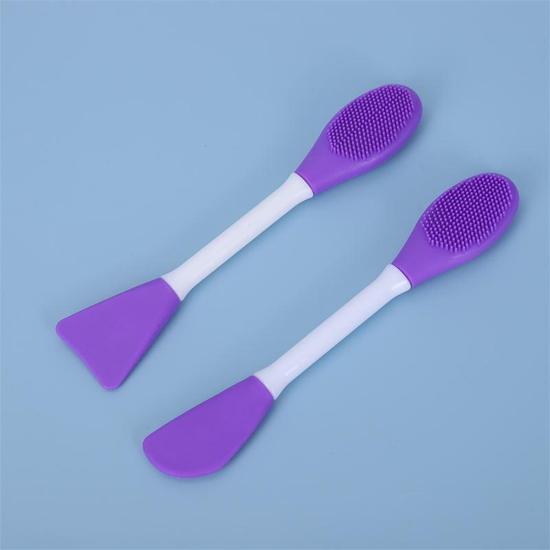 Double-Head Silicone Mud Mask Brush Massage Face Washing Makeup Brush DIY Beauty Salon Soft Mask Facial Mask Brush Cleansing Brush
