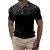 Men's Summer Printed Golf Shirt Botton Short Sleeve Top Men's Casual Fashion Shirt