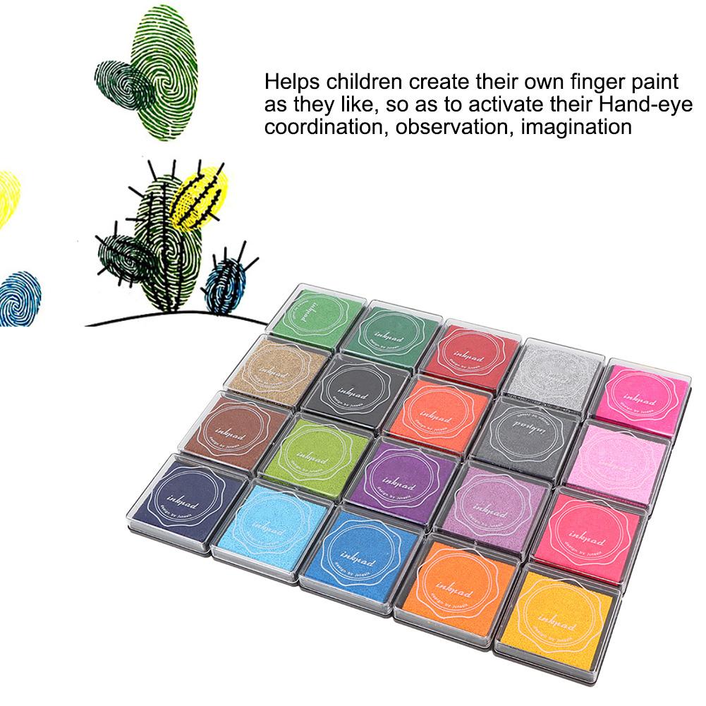 20 Colors DIY Cute Colorful Ink Pad Stamp Inkpad for Rubber Stamp Scrapbook Decoration