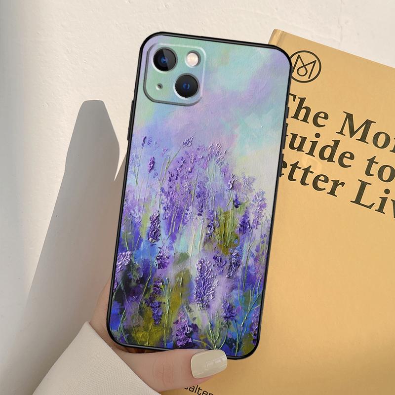 Lavendel Lila Blume Handyhülle Für iPhone 17 16 15 14 13 12 11 Pro Max mini XR 16e 15 16 Plus 17 Air Vollabdeckung