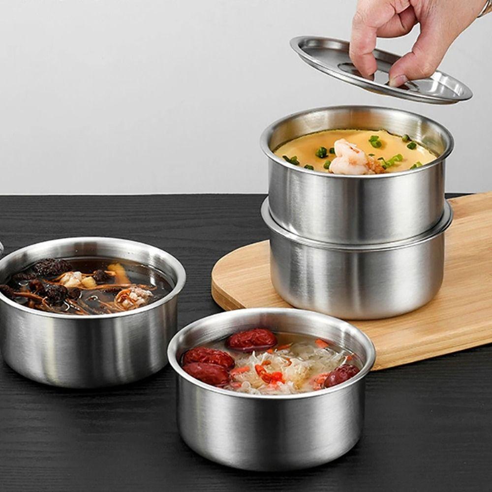 1Pcs Soup Bowl Rice Bow with Lid Children Bow Durable Steamed Egg Bowl