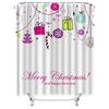 Tu Charming Christmas Shower Curtain Festive Holiday Bathroom Decor Merry Xmas Pattern Waterproof Fabric Home Decoration Backdro