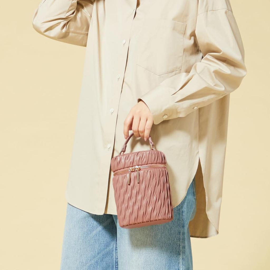 [Monica] Random Pleated Vanity Bag, Ivory 