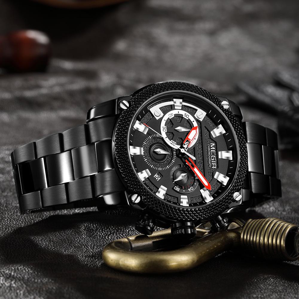 Watch Men'S, Fashion Large Dial Business Chronograph Calendar Quartz Men'S Watch 2134