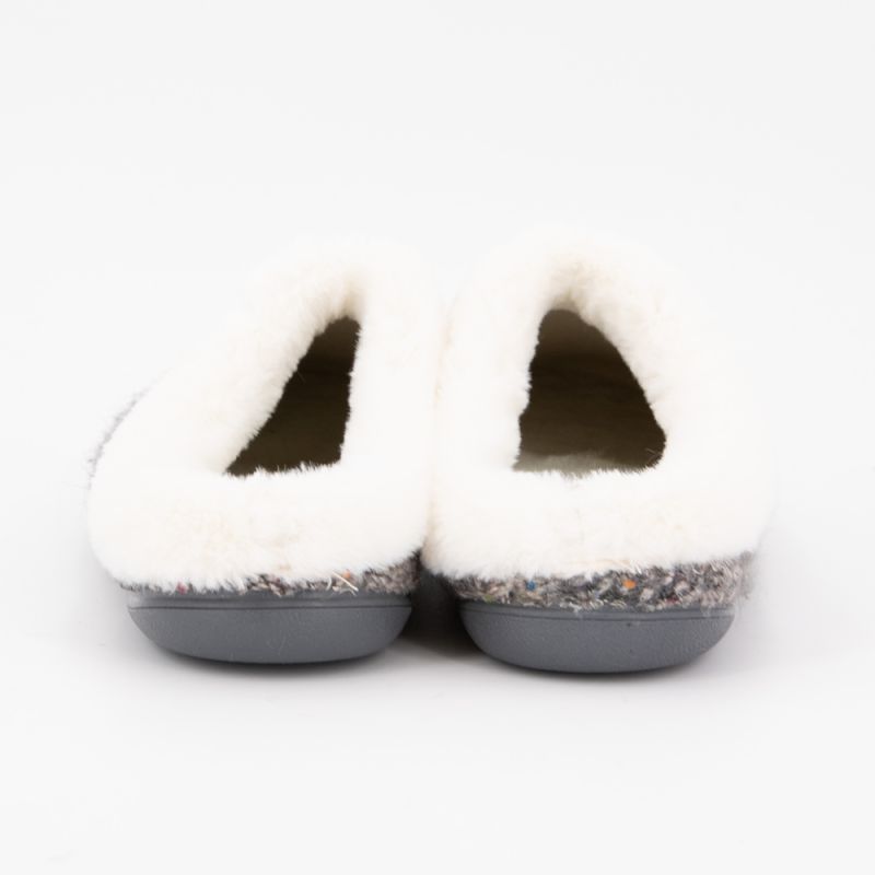 Chaussons sabina moutonné avec tweed gris Femme BONADONA