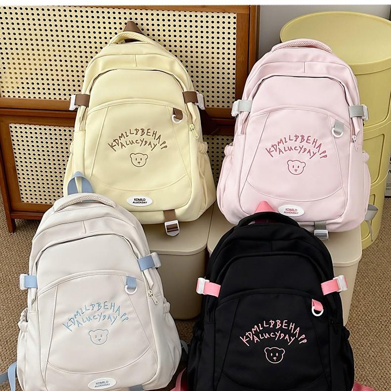 Schoolbag New School Bag Women's Japanese ins Wind Letter Embroidery Treasure Girl Travel Backpack Versatile Middle School Backpack
