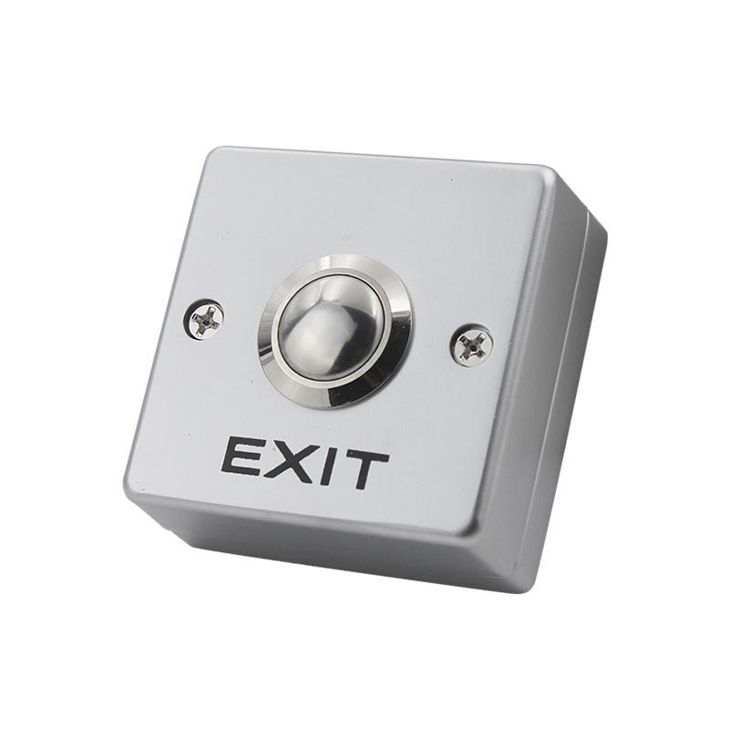 Narrow Frame Metal Exit Button Switch, Surface Mounted, Self-Resetting, Normally Open/Closed, Mini Type with Back Box.