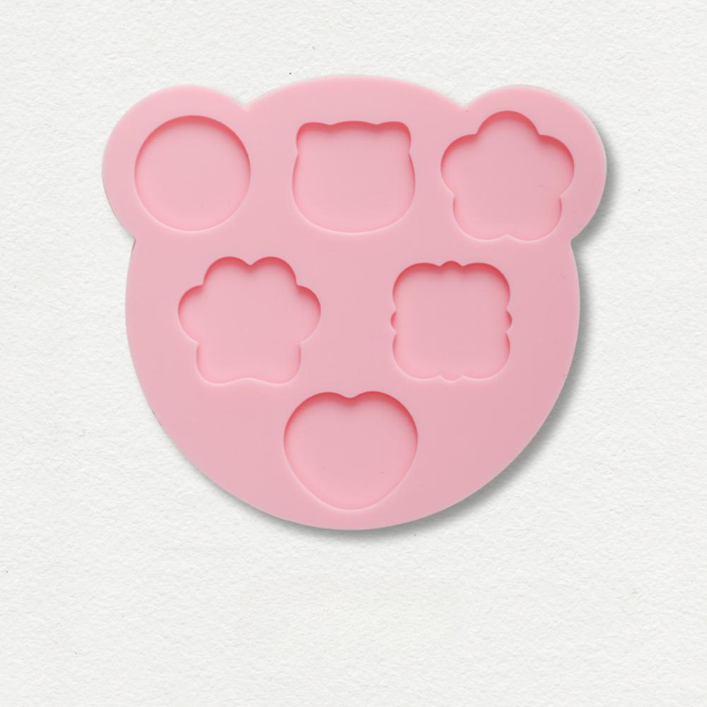 

Cute Bear Head Seal Stamp Pad Silicone Seal Wax Plate Fire Paint Seal Wax Particle Holder Ring Mold Sealing Tool Setting Mold рожевий