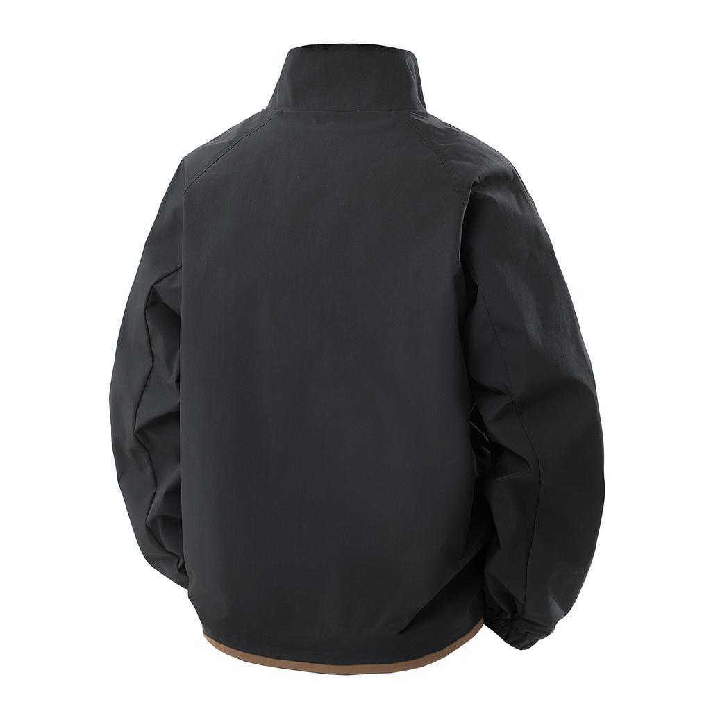 Men's Jacket Stand Collar Loose Workwear Outdoor Windproof Waterproof Large-size Jacket Trendy Handsome