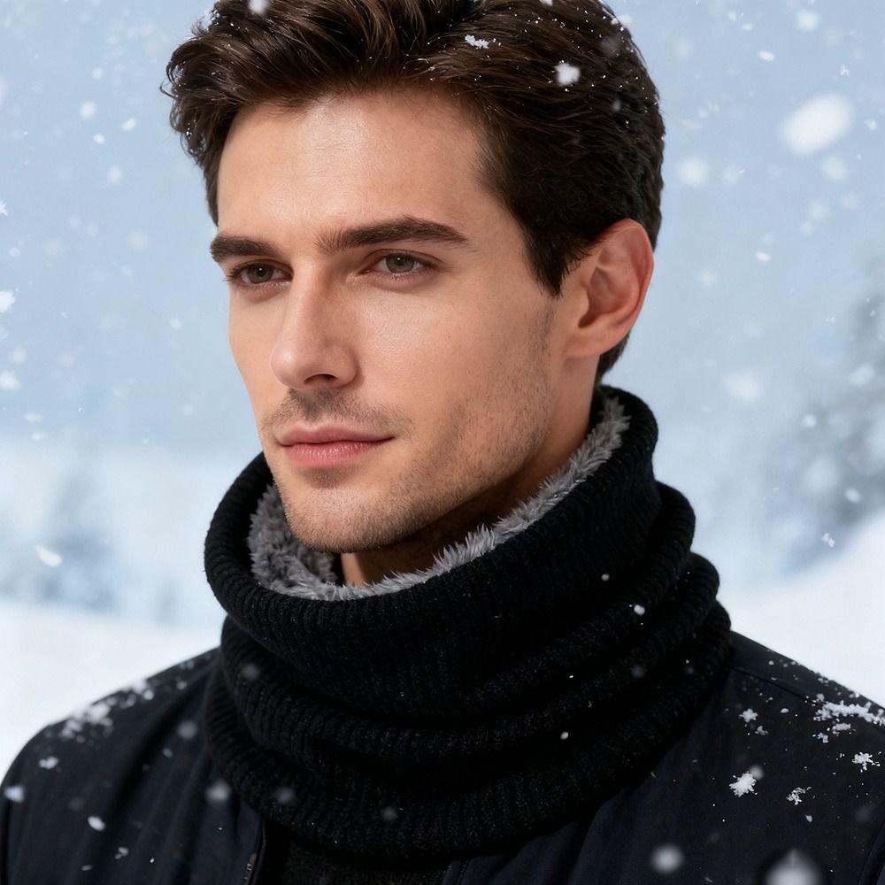 Breathable Neck Warmer Solid Thick Neck Scarves New Plush Snood  Winter