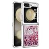 Luxuriöse Bling Quicksand transparente Handyhülle für Samsung Z Flip 5, Silikon-Glitzer-Anzug für Samsung Galaxy Z Flip 4 Flip3, stoßfeste Abdeckung