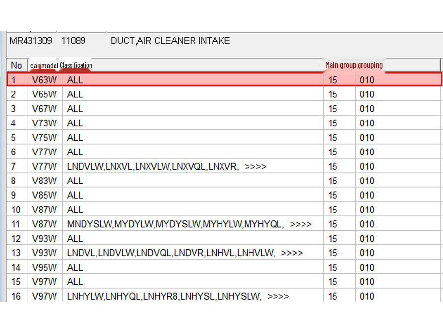 Rura dolotowa powietrza do Mitsubishi Pajero V73W, V63W, V93W, V97W, V87