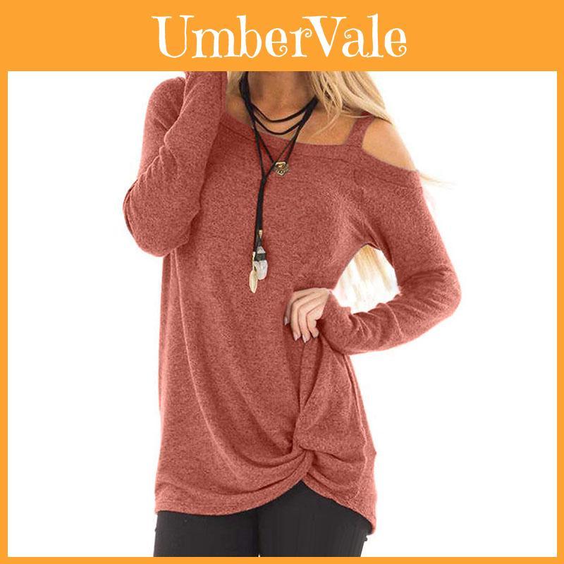 Chic Women Off One Shoulder Long Sleeve T Shirt Trendy Casual Blouse Tunic Top