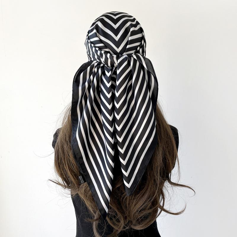 Headscarf Silk Scarf 90cm Women's Headscarf New Versatile Satin Thin Large Square Scarf