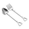 Household Kitchen Tools Creative Shovel Shape Spoon Fork Stainless Steel Tableware New Shovel Spoon Fork Children Fork Spoons