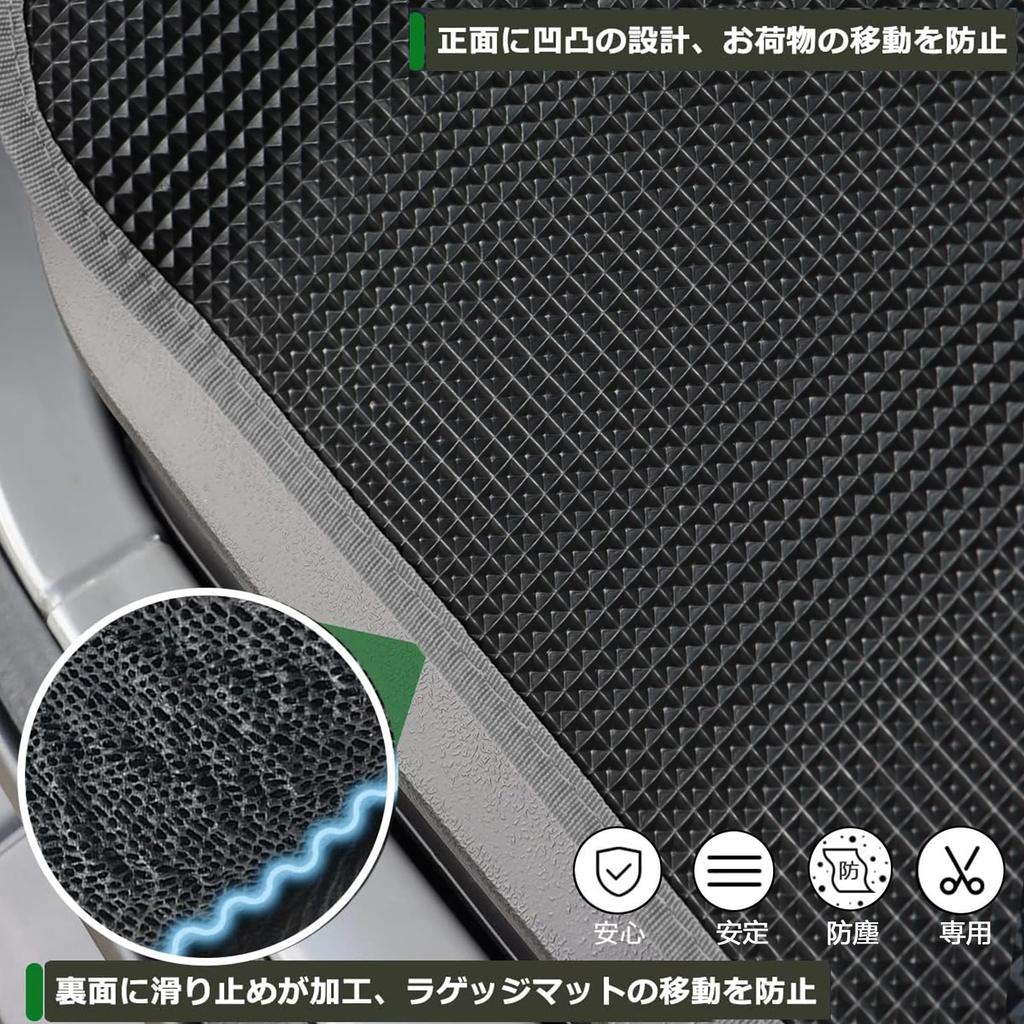 Temiry Luggage Mat for the New Jimny Durable Rubber Cargo Mat for the Rear Easy Gray JB64W/JB74W, Water-Repellent, Stain-Resistant, Non-Slip, Seats,