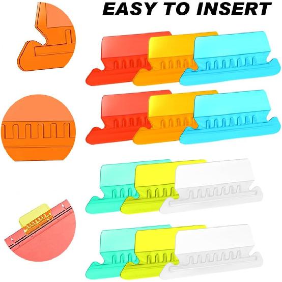 File Folder Tabs Hanging File Folder Labels 60 Sets Plastic File Tabs with erts for Hanging Files