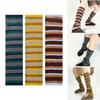 Womens Lolitas Stripe Knitted Long Socks Leg Warmers Harajuku Japanese Lovely Boot Socks Winter Ankle Heap Socks Gifts