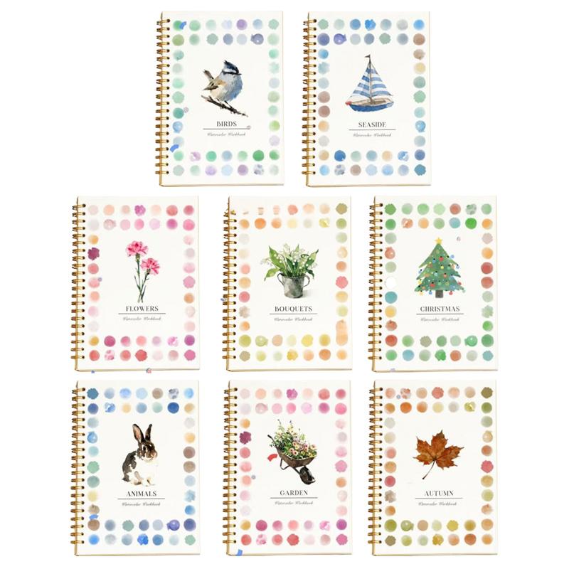 Aquarell Arbeidsbøker Fargeleggingsbok Nybegynnervennlig Malesett Enkle Naturscener Malesett Kunsthåndverk