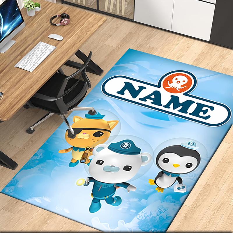 Custom Name The Octonauts Printed Carpet, for Office Chair Living Room Bedroom Kitchen Room Decor Gifts.