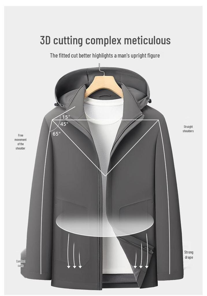 2025 Fall New Style Men's Jacket with Removable Hood - Casual Dad Coat
