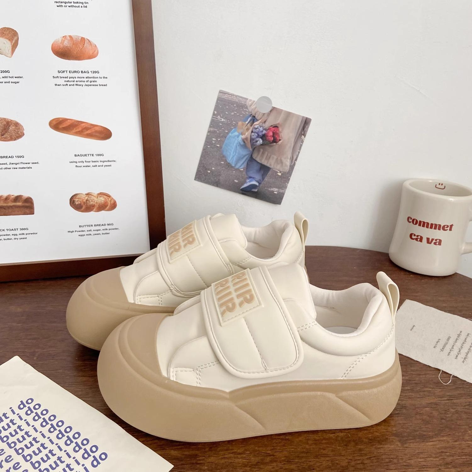 

Туфли на платформе белые женские уродливые милые осенние новые нишевые туфли на липучках с большой головой туфли для студентов 38