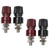 Reliable Copper Red and Black Marked Male Screw Type Audio Binding Post Insulated Terminal Connector (Set of 4)