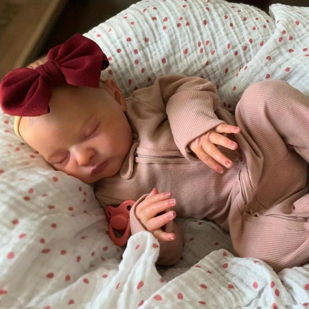 BZDOLL 20inch 50cm Soft vinyl Asleep Reborn Baby Doll Newborn Bebe Girl with 3D-paint Skin and Visible Veins Art Doll Toy for Kids Christmas Gift