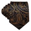 Barry.Wang Mens Tie Gift Paisley Tie Pocket Square Cufflinks Gift Box Gold Black Silk Barry.Wang Necktie Set