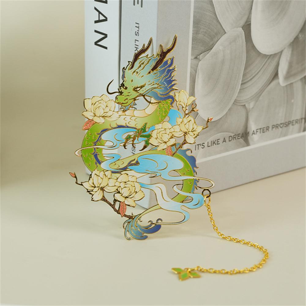 Mythological Creatures Bookmark Metal Chinese Cultural Bookmark Creative Bookmark Intricate Metallic Bookmarks For School Books