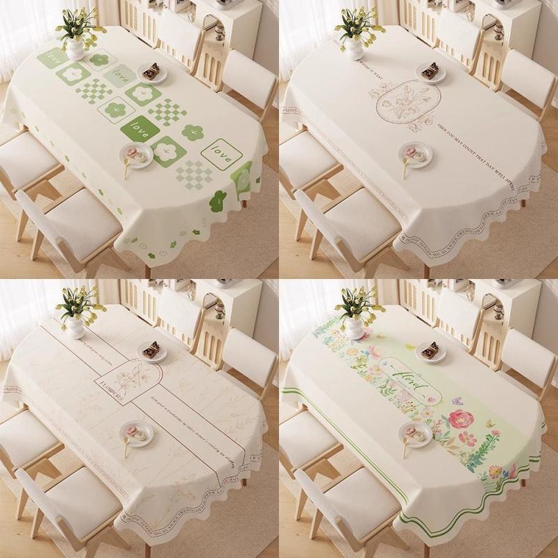 Oval Dining Tablecloth, Washable Waterproof Oil-Proof Heat-Resistant New Luxury Table Cover For Living Room Tea Table