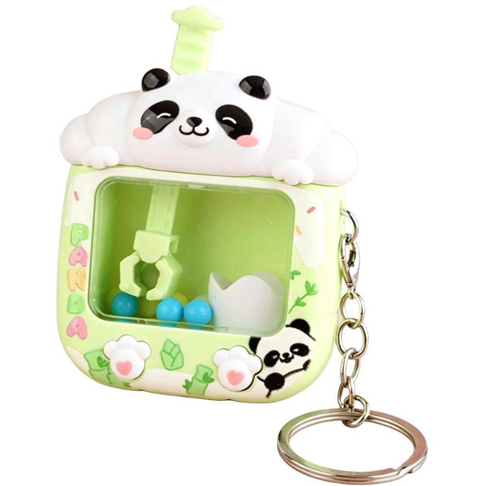 Schattige Mini Panda Grijpkraan Speelgoed Sleutelhanger Schattig Dier Tas Hanger Auto Sleutelhanger Kinderen Nieuwigheid Speelgoed Verjaardagsfeest Gunsten Cadeau beige