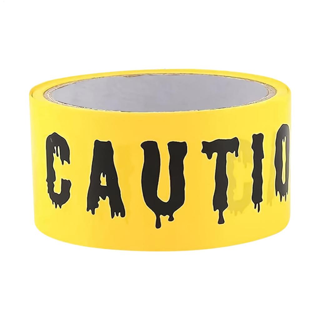 Halloween Tape Yellow Warning Scary Party Decorations Safety Scene Caution Tape Roll Party Props for Outdoor Door Window