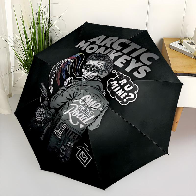 

1pc Arctic Monkey Automatic Folding Umbrella & Self-Folding Canopy - Heavy-Duty 8-Rib Iron Frameyy251231026