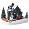 Colorful  Luminous  Small  House Christmas Decoration Small Train Snow House Resin Crafts Christmas Ornaments
