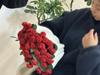 Handmade Thick Fleece Rose Bouquet Flower Yarn Blanket for Office Nap - Knitted Gift for Best Friend