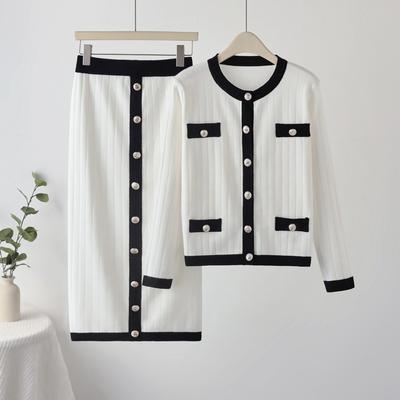 Női társalgó szettek 2 részes ruhák hosszú ujjú kötött pulóver pulóver felsők Bodycon szoknya tréningruha Chunky őszi téli utazási pulóver nőknek