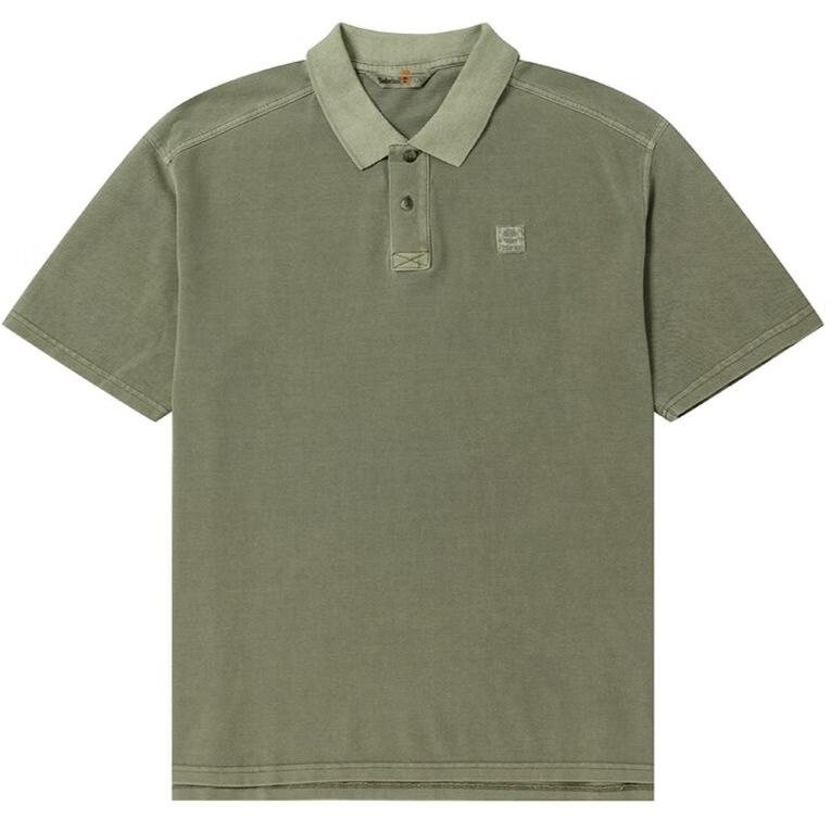 Timberland Loose Breathable Versatile Short Sleeve Polo Shirt Men tops Army-Green A42D5-590