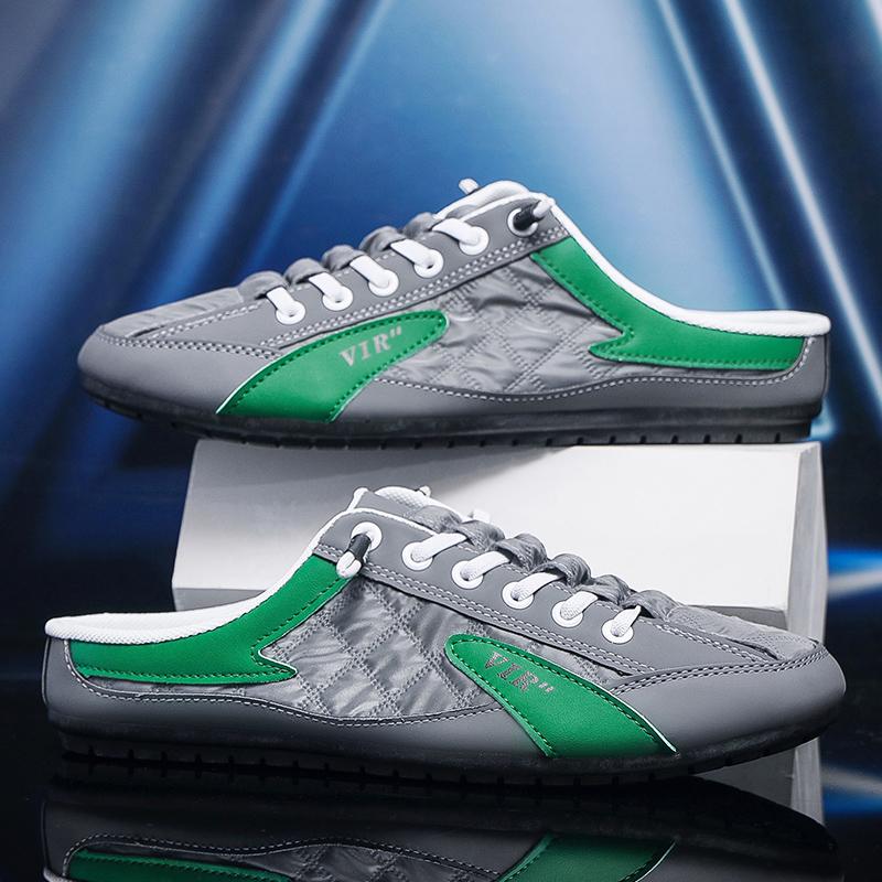 2024 Fashion Men New Style Lat-soled Wild Flat-bottomed Summer Thin Section Baotou Half Slippers