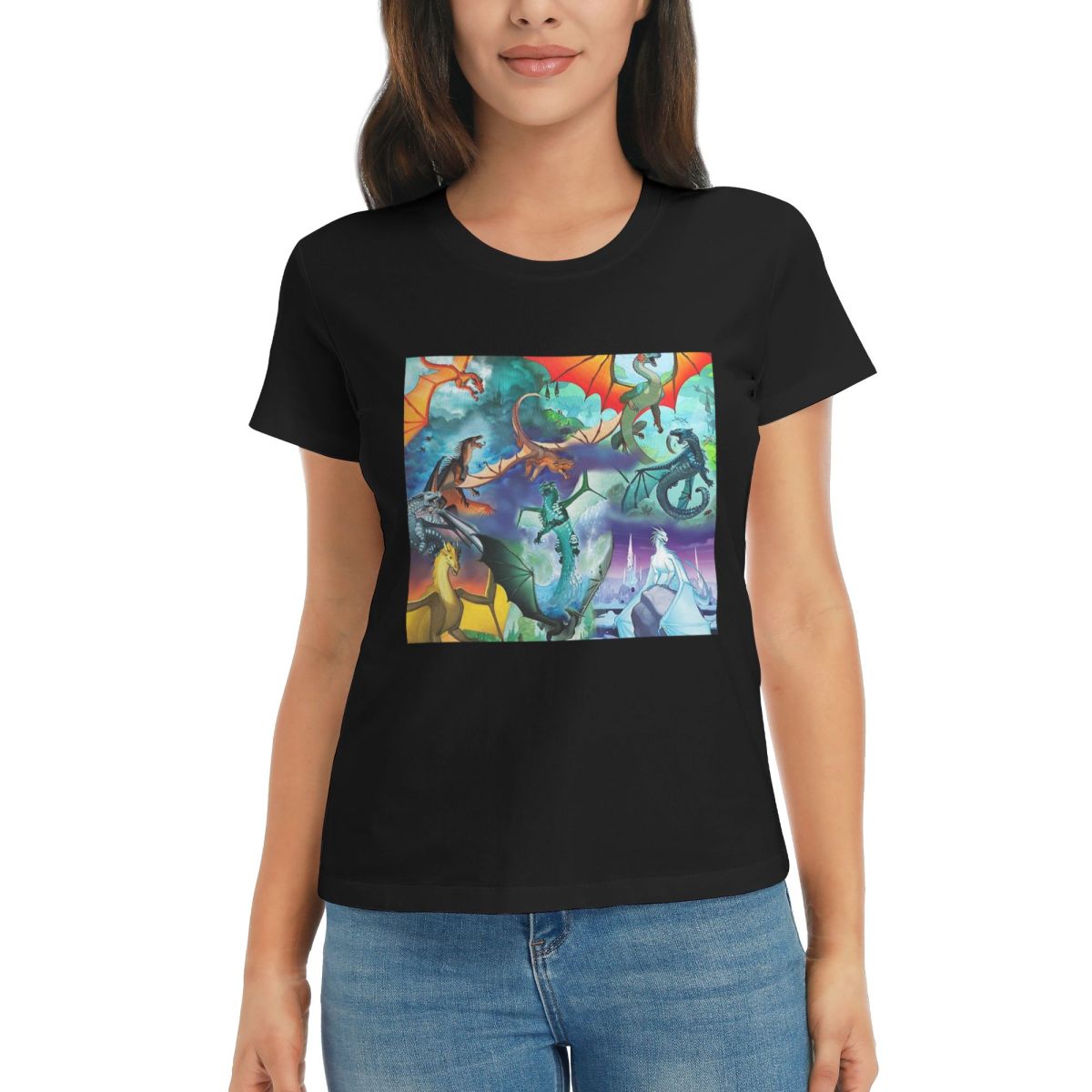

Women TShirt Wing Of Fire All Dragon Pattern Background Summer Short Sleeve Tees Round Neck T Shirts Clothes Tops Streetwear 4XL