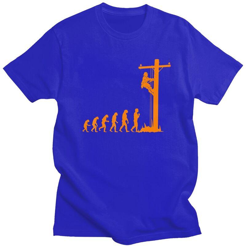 Individuelles Einzigartiges Evolution des Monteurs T-Shirt Kurzarm Baumwoll-T-Shirt Freizeit Lustig Elektriker Geschenk T-Shirts Locker Geschnittene Kleidung