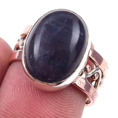 Natürlicher Fluorit Edelstein Handgefertigt 925 Sterling Silber Zweifarbig Ring Größe 6 L3H16