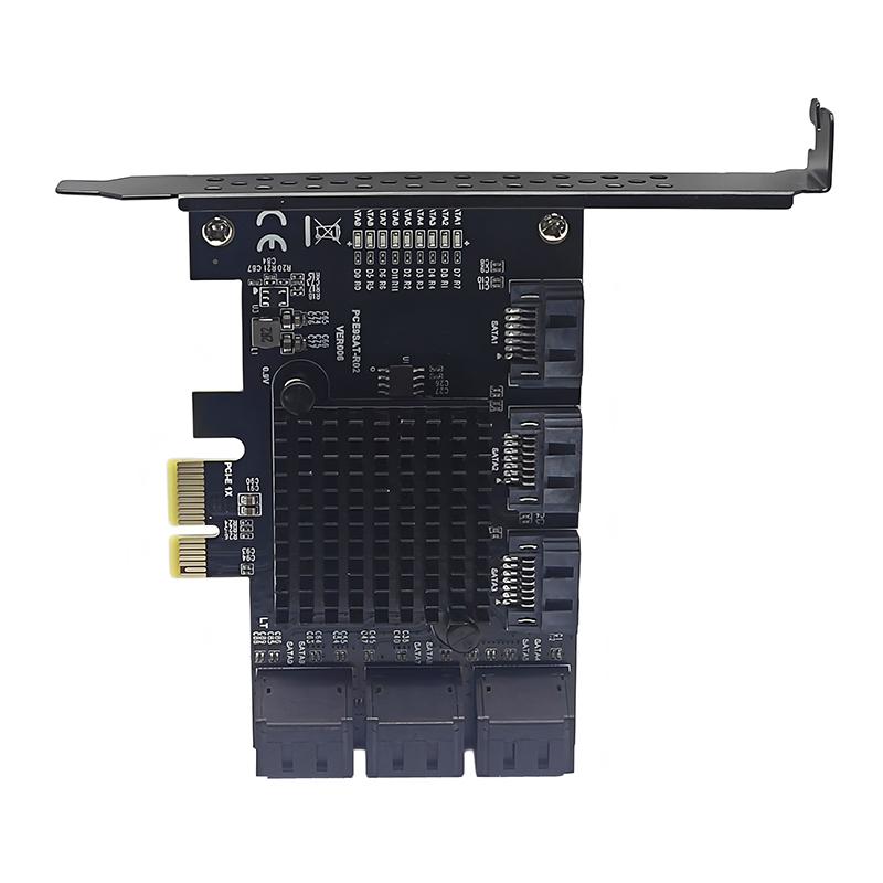 PCIE SATA Expansion Card PCI Express X1 to 9 Port SATA3.0 Controller 6Gbps Multiplier Riser RTL9101 Chip Add On Card for Desktop