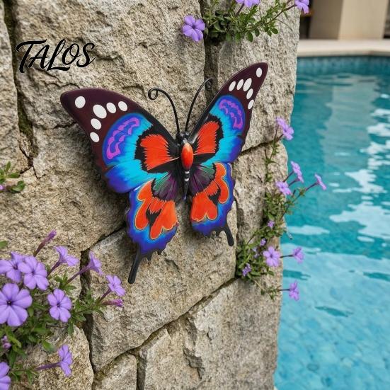 Rustproof Metal Wall Art Butterfly Decor for Garden Yard Patio, Large Iron Patio Decorations Hanging Sculpture, Outdoor Fence Farmhouse Decorative