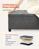 Storage Ottoman Bench, Button-Tufted End of Bed Bench with Side Bags, Flip-up Upholstered Storage Chest with Metal Frame, Linen Bed Ottoman for Living