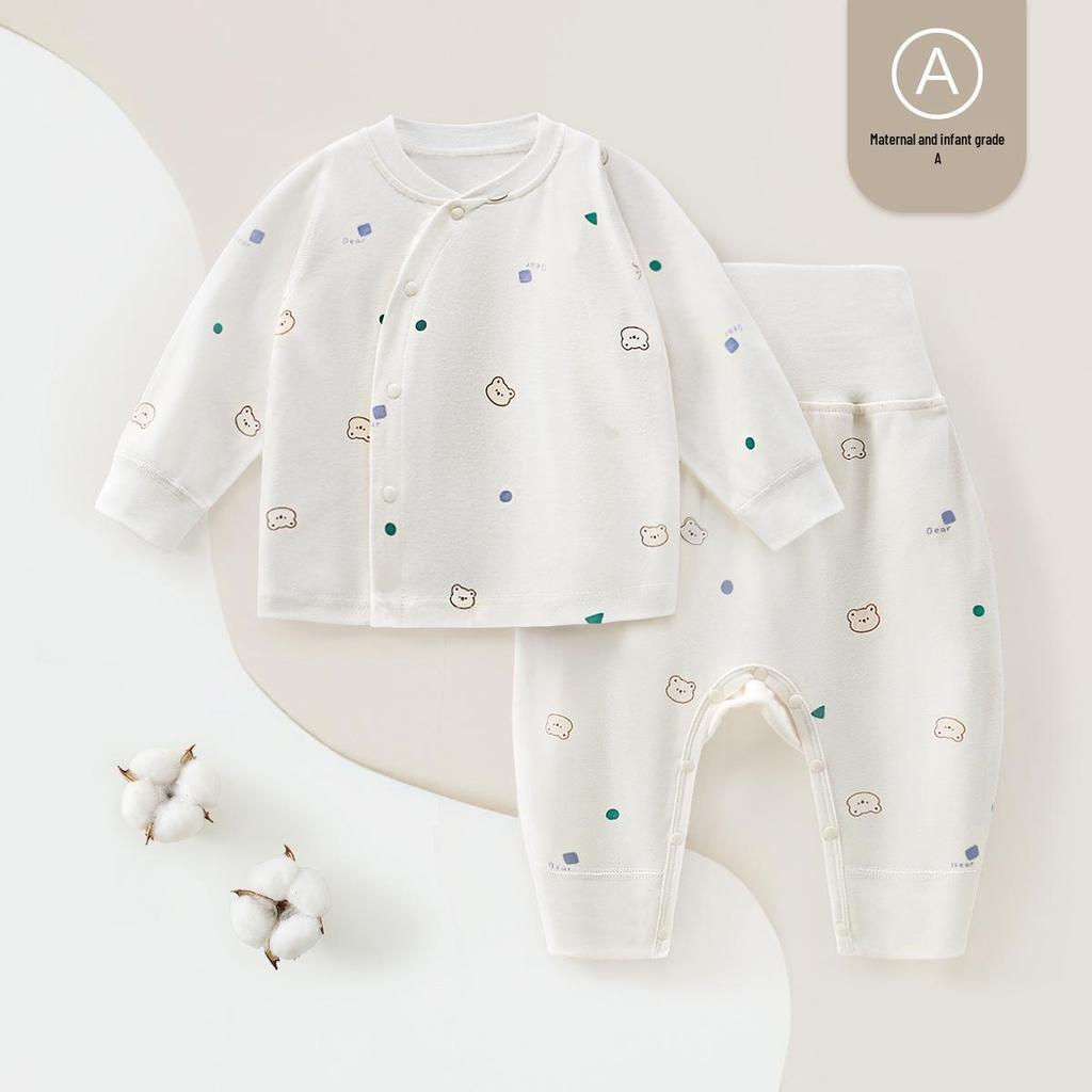 Spring & Fall Kids' Boneless Cotton Underwear Set: High-Waisted Base Layer for Boys & Girls